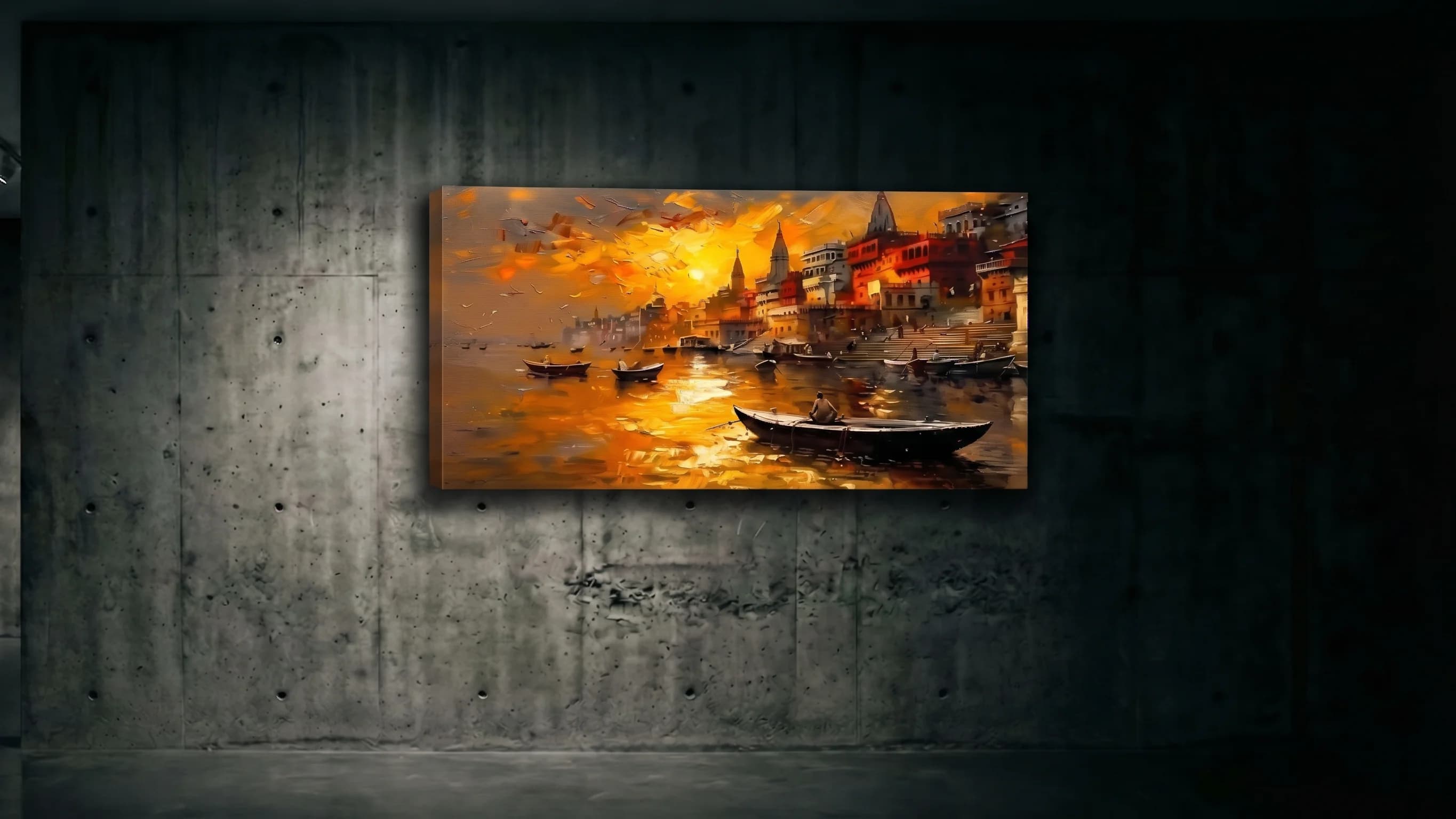 Varanasi Sunset Ghats 1.2M Wide