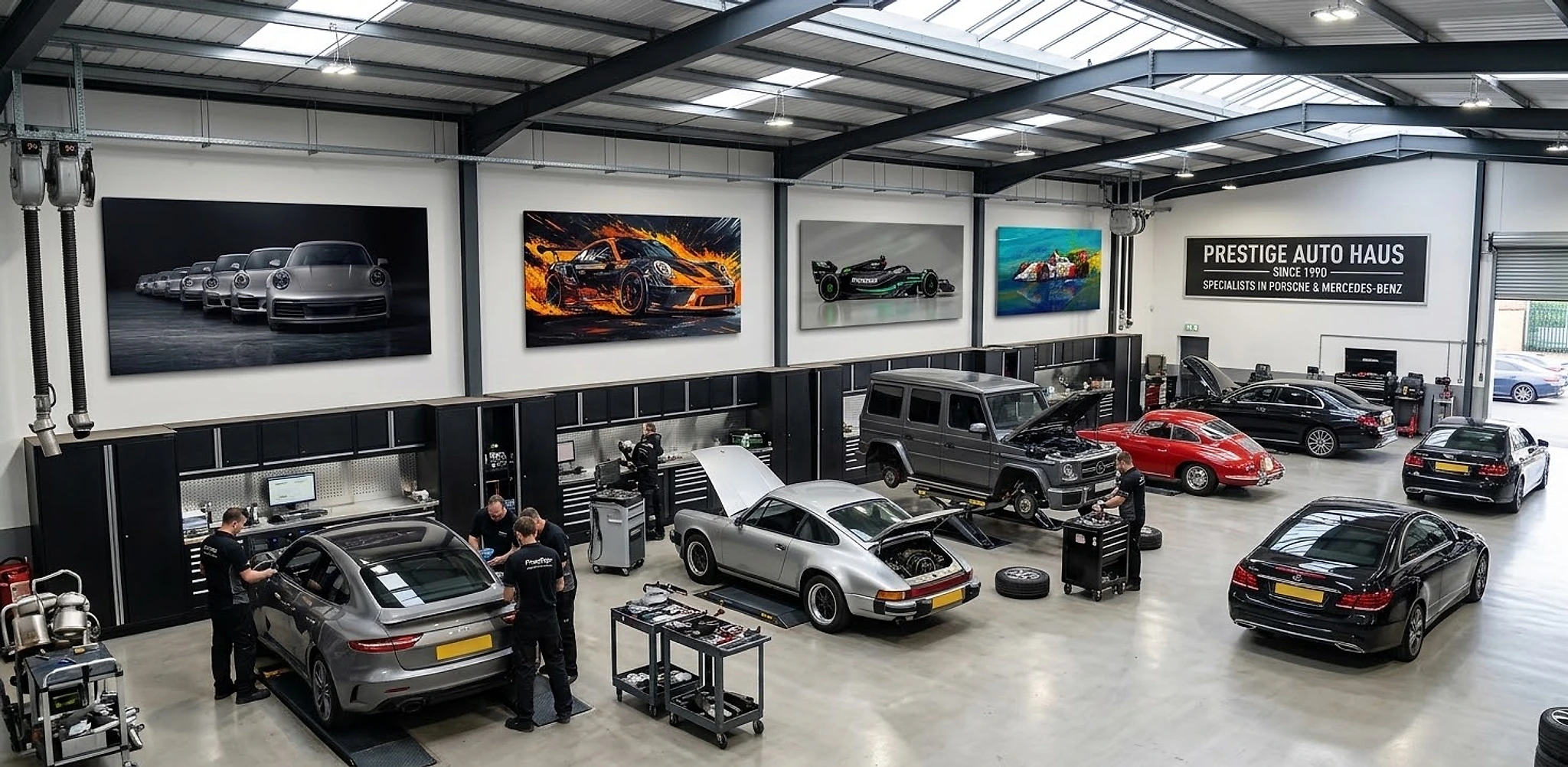 Macleod Studio Auto Shop Canvas Staging Showcase - Prestige Auto Haus
